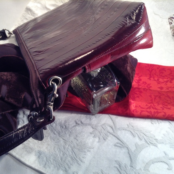 Lee Sands Eel skin clutch detachable strap Brown - Picture 5 of 8